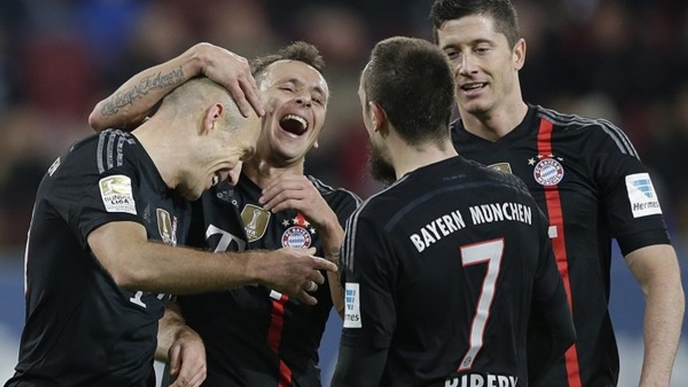 Radosť hráčov Bayernu Mníchov.