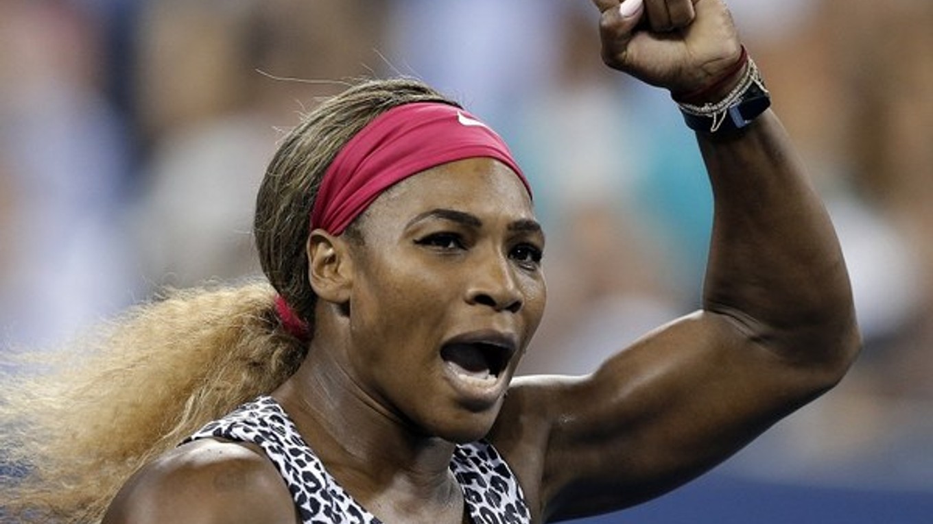 Serena Williamsová s víťazným gestom.