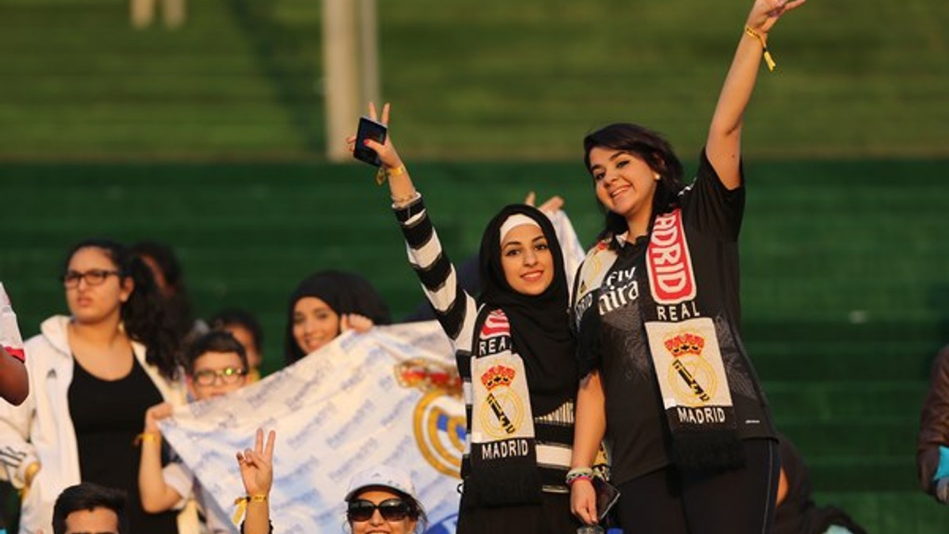 Fanúšikovia Realu Madrid v Dubaji.
