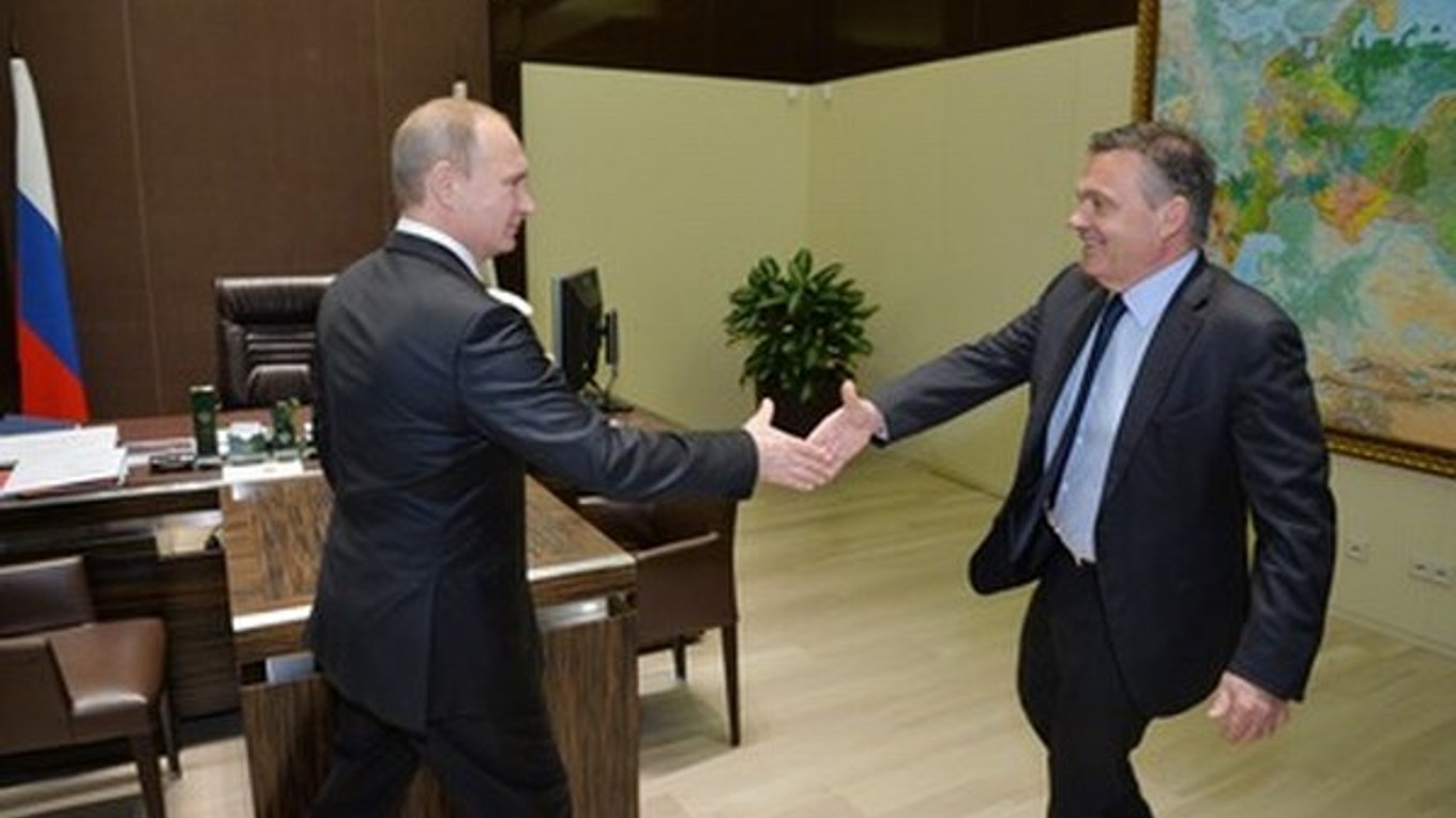 Fasel (vpravo) a Putin.
