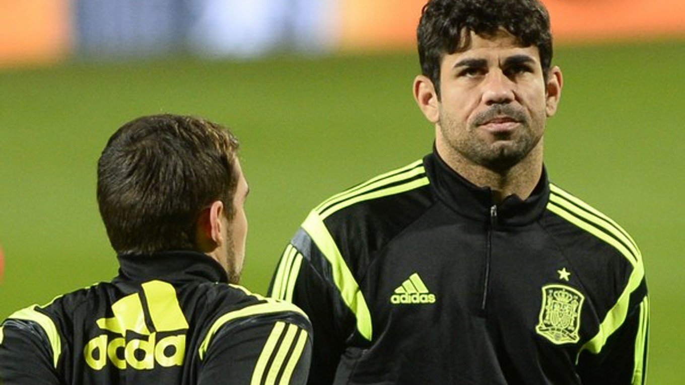 Španielsky útočník Diego Costa počas tréningu v Žiline.