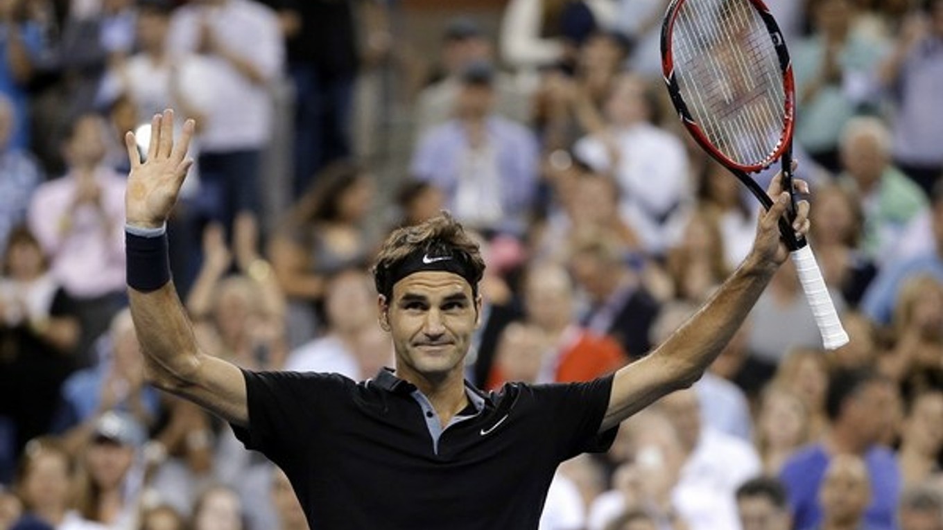 Roger Federer sa teší z postupu do druhého kola US Open.