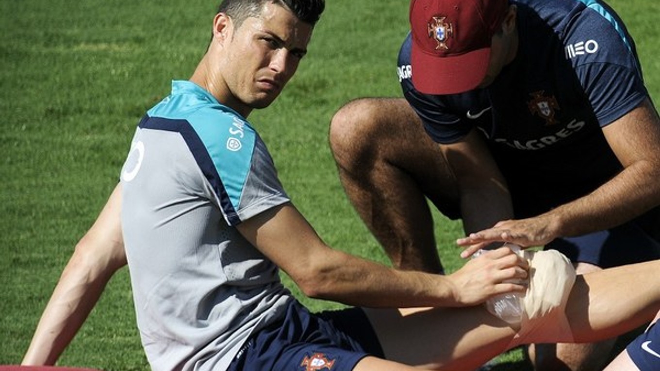 Cristiano Ronaldo počas stredajšieho tréningu.