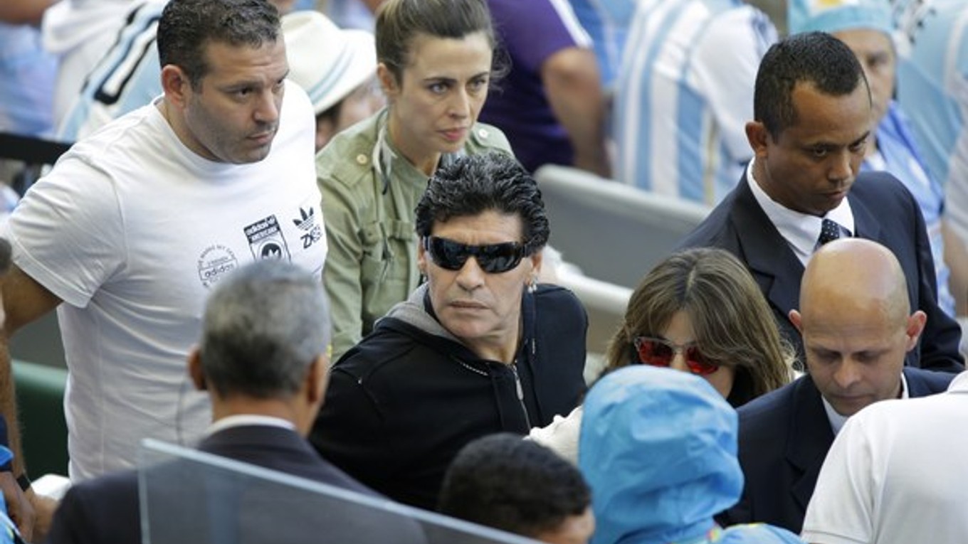 Diego Maradona počas zápasu Argentíny na MS.