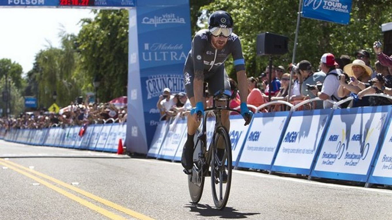Víťaz pondelkovej časovky na Okolo Kalifornie Bradley Wiggins.