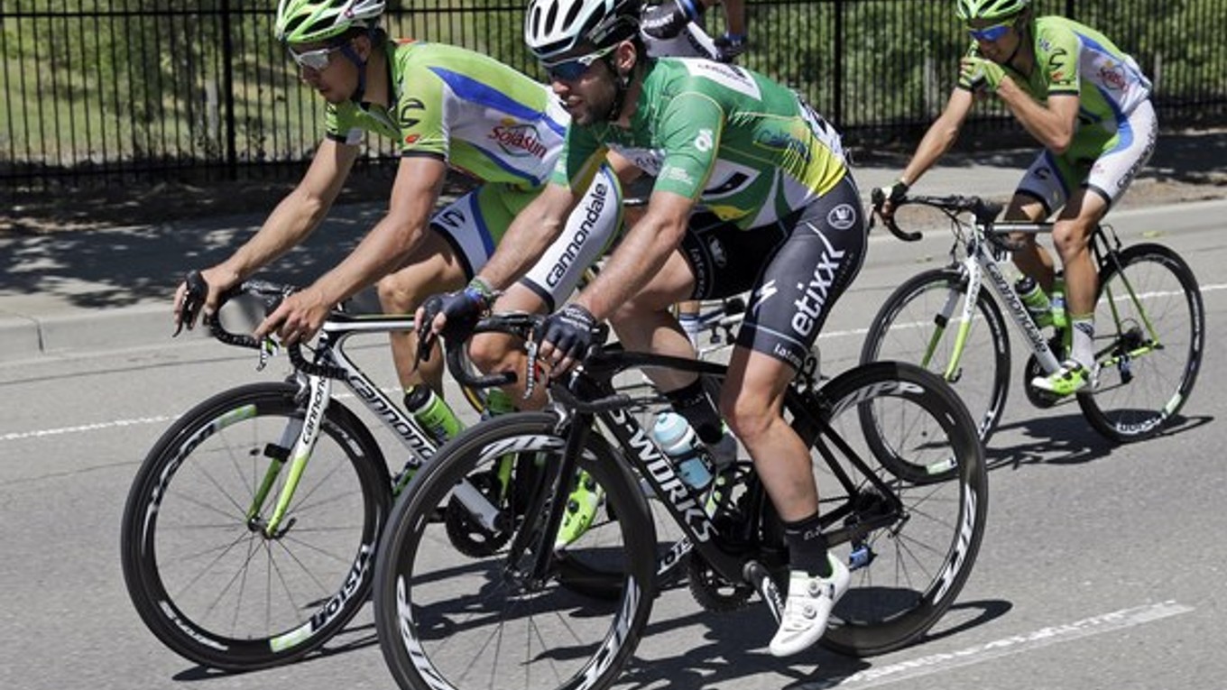 Peter Sagan (vľavo) a Mark Cavendish na pretekoch Okolo Kalifornie.