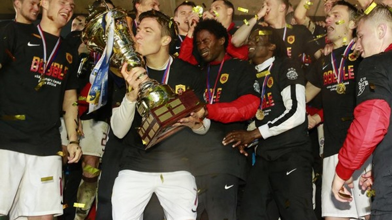 Radosť sparťanov zo zisku pohára.