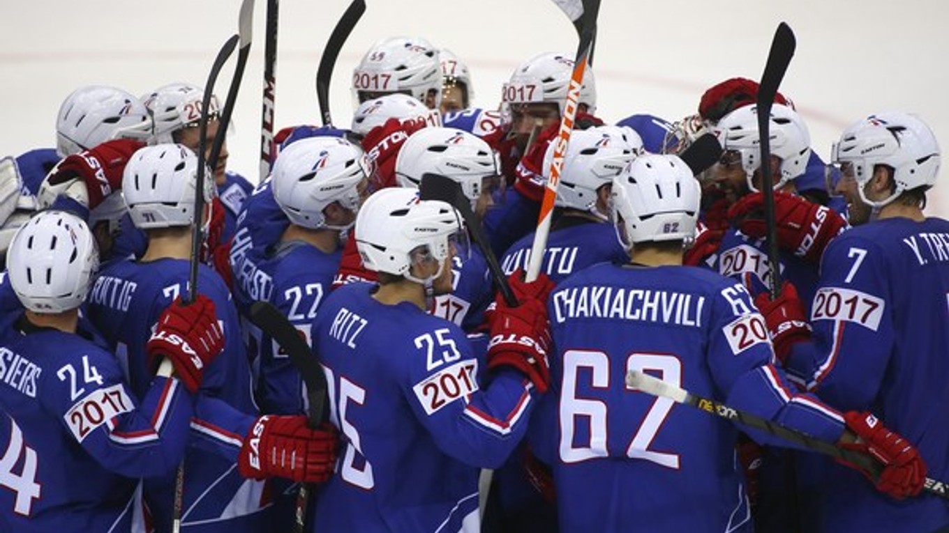 Zaslúžená radosť francúzskych hokejistov.