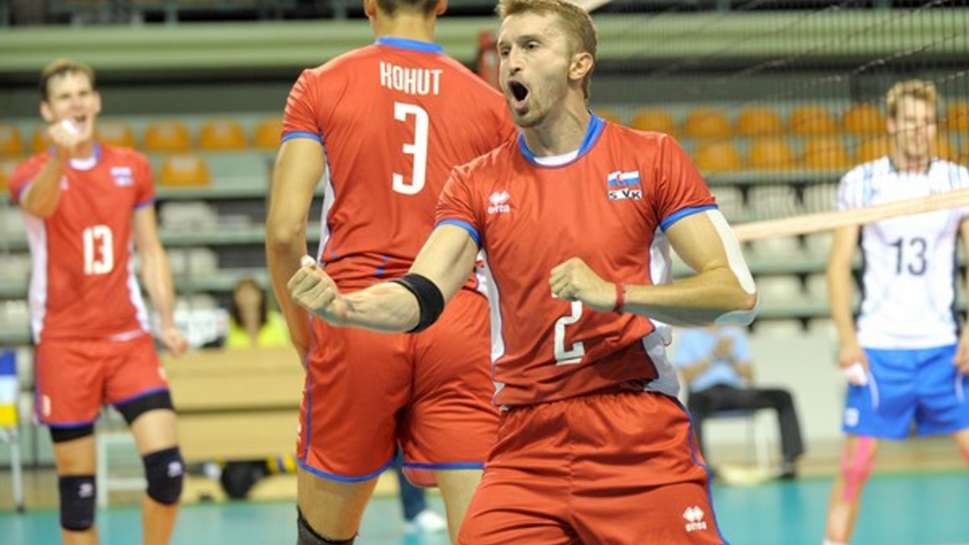 Michal Masný zo Slovenska počas prípravného zápasu s Fínskom.