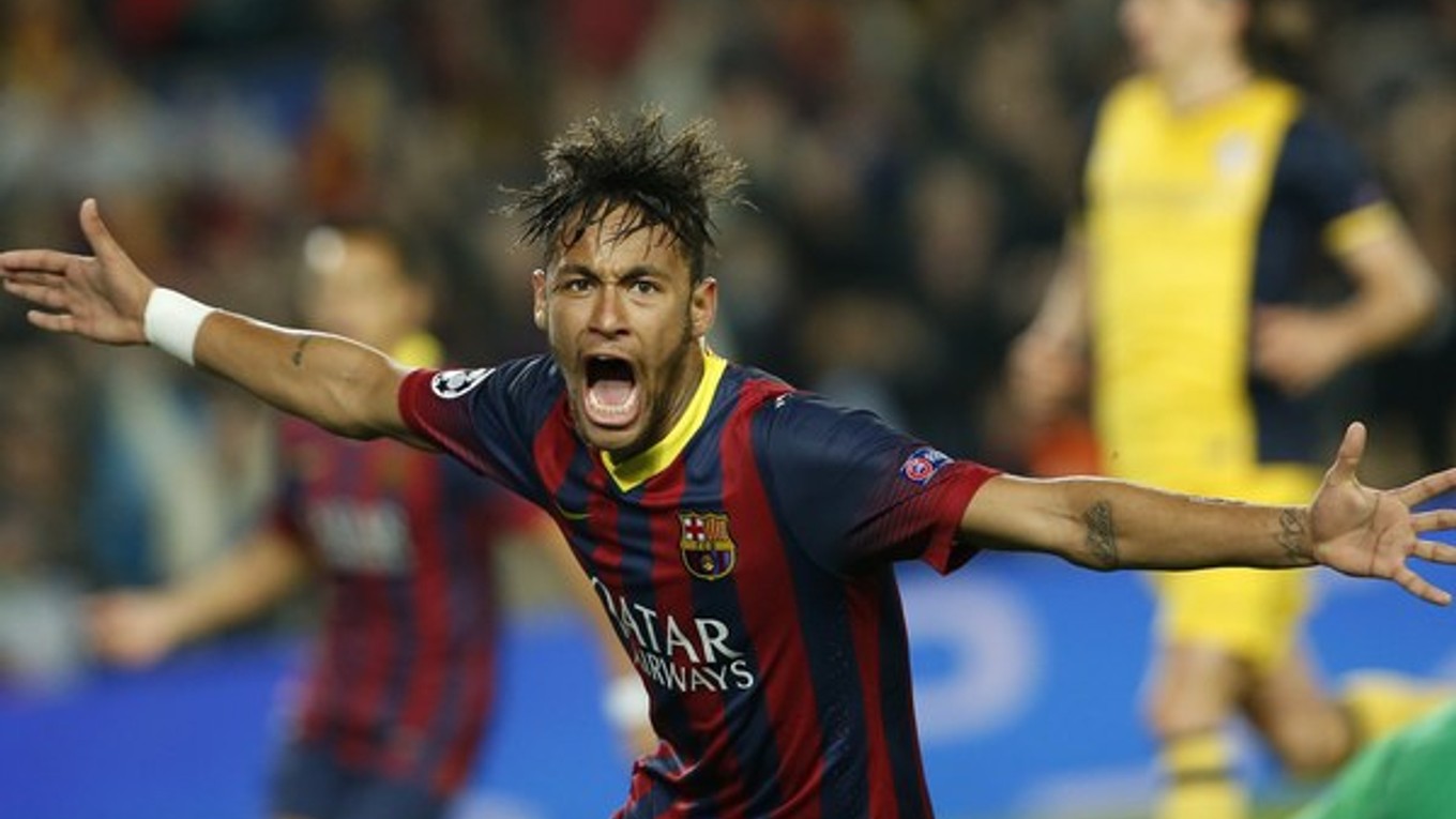 Z vyrovnávajúceho gólu Barcelony na 1:1 sa tešil domáci Neymar.
