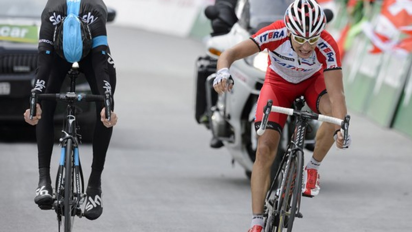 Slovinec Simon Špilak v drese Kaťuše.