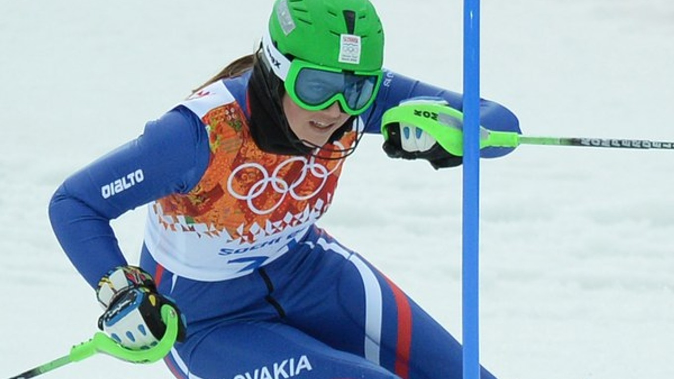 Slovenka Petra Vlhová počas prvého kola slalomu na olympiáde.