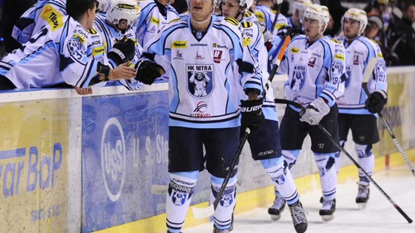 Hokejisti Nitry sa tešili z výhry v Košiciach.