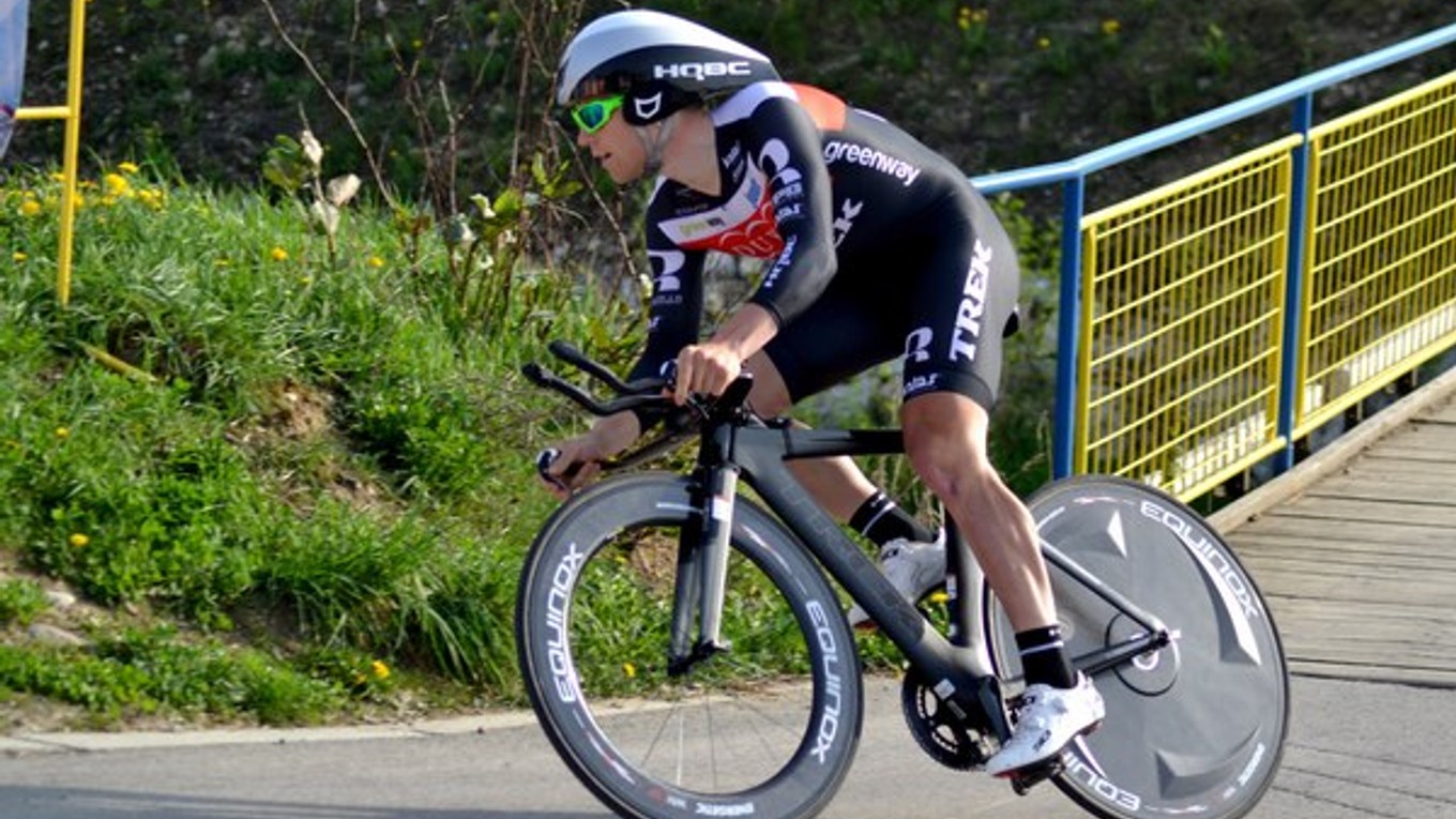 Nový jazdec tímu Saxo Bank Michael Kolář ešte v drese Dukly Trenčín.