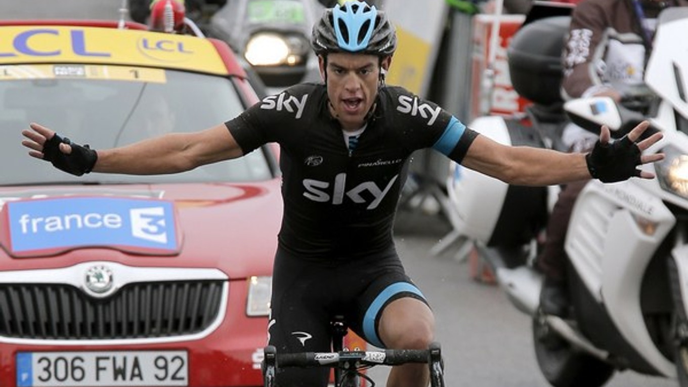 Austrálčan Richie Porte sa takto tešil 8. marca 2013 z triumfu v 5. etape cyklistických pretekov Paríž - Nice.