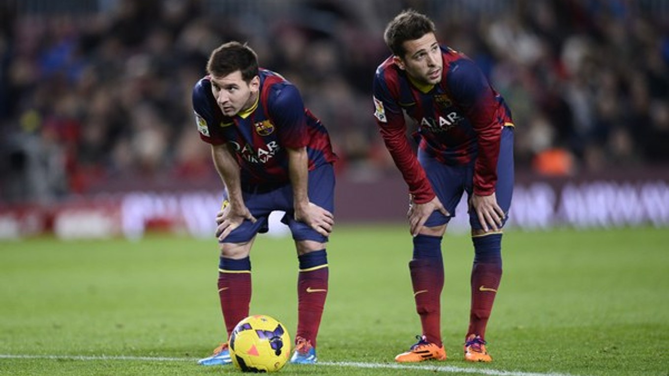 Lionel Messi a Jordi Alba.