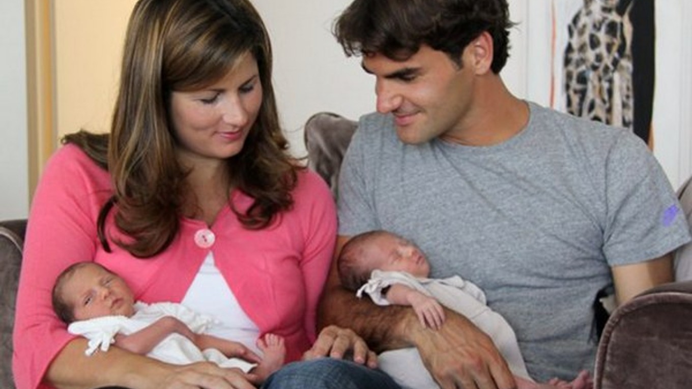 Šťastných Federerovcov na archívnej snímke zachytil otec Robert Federer.