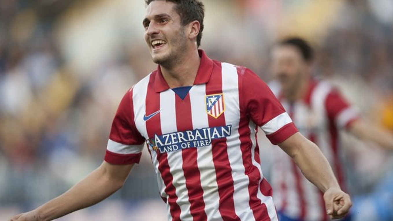 Koke z Atlética oslavuje gól.