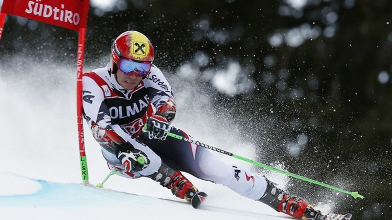 Marcel Hirscher pri obrovskom slalome v tsredisku Alta Badia.