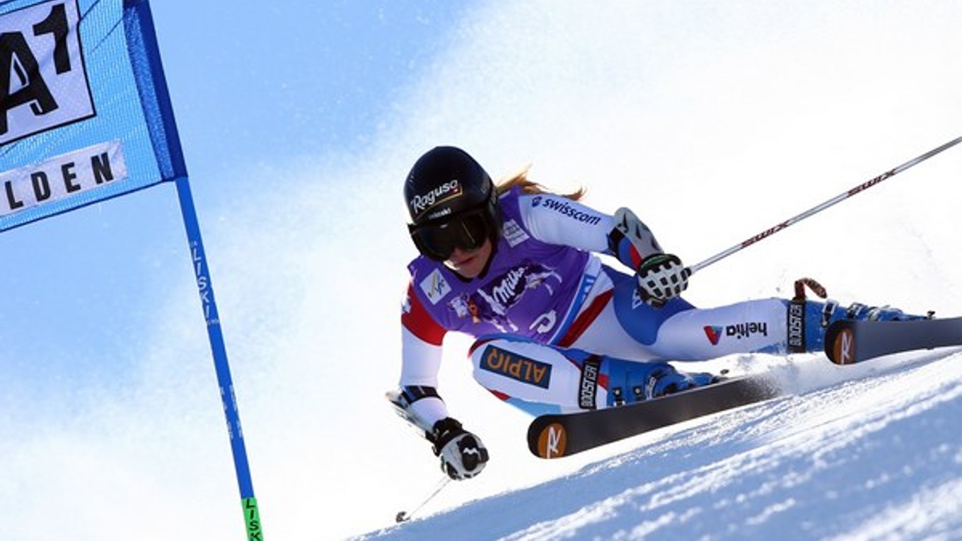 Švajčiarska lyžiarka Lara Gutová.