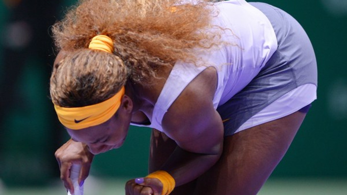 Výkrik Sereny po úspešnom údere.