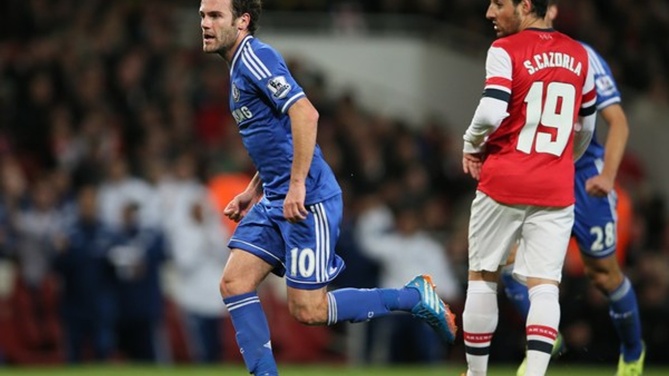 Hráč Chelsea Juan Mata po góle.
