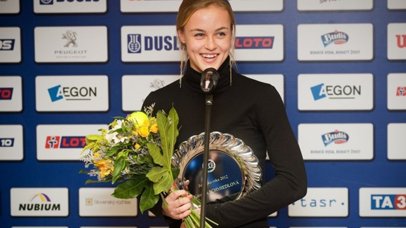 Anna Karolína Schmiedlová počas vyhlásenia výsledkov Tenista roka 2012 v Bratislave.