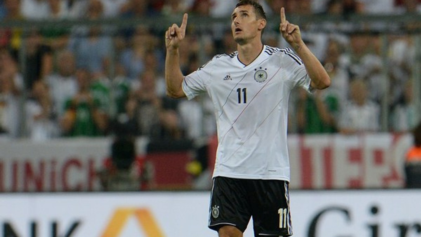 Miroslav Klose v drese nemeckej reprezentácie.