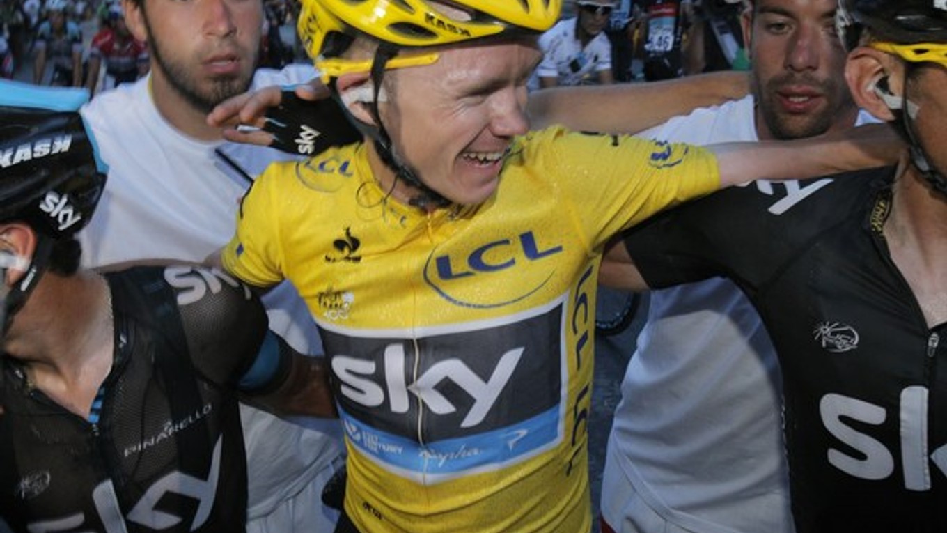 Chris Froome po dojazde do cieľa.