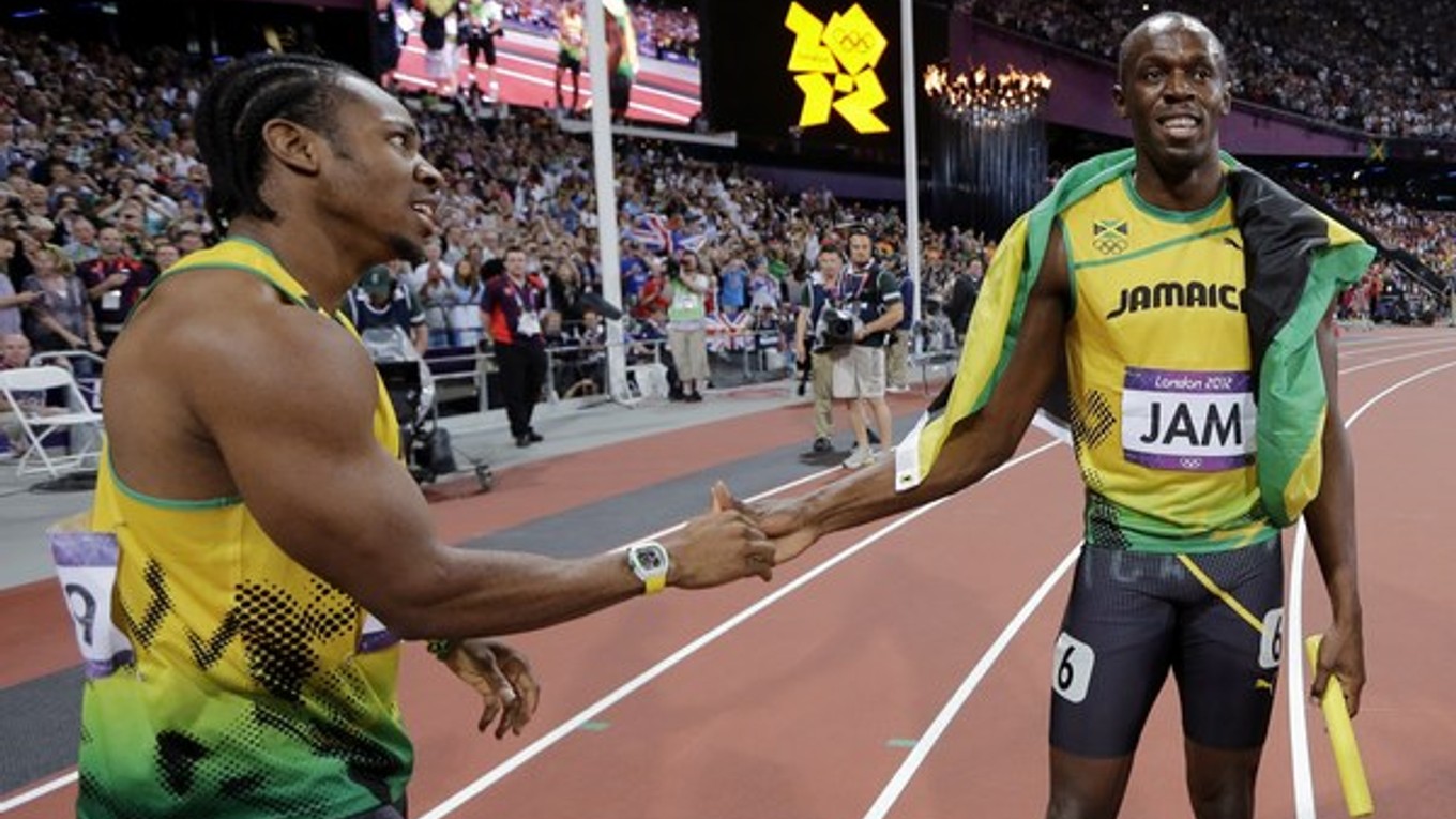 Usain Bolt (vpravo) a Yohan Blake.
