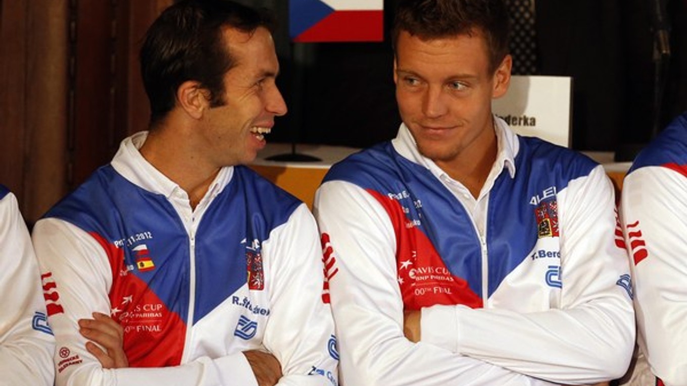 Radek Štěpánek (vľavo) a Tomáš Berdych.