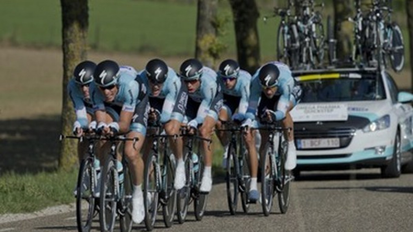 Zlatí cyklisti z belgickej stajne Omega Pharma-QuickStep.