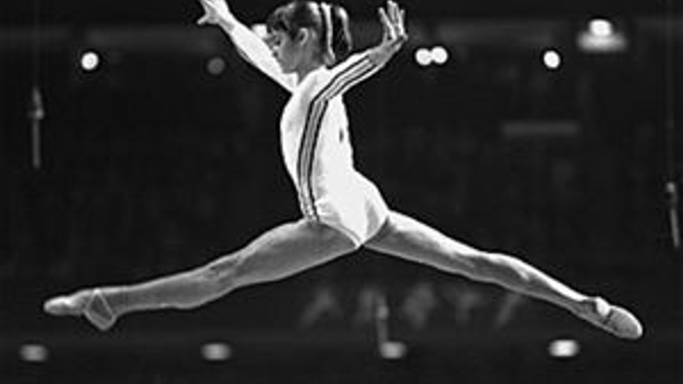 Nadia Comaneciová na olympijských hrách v Montreale v roku 1976.
