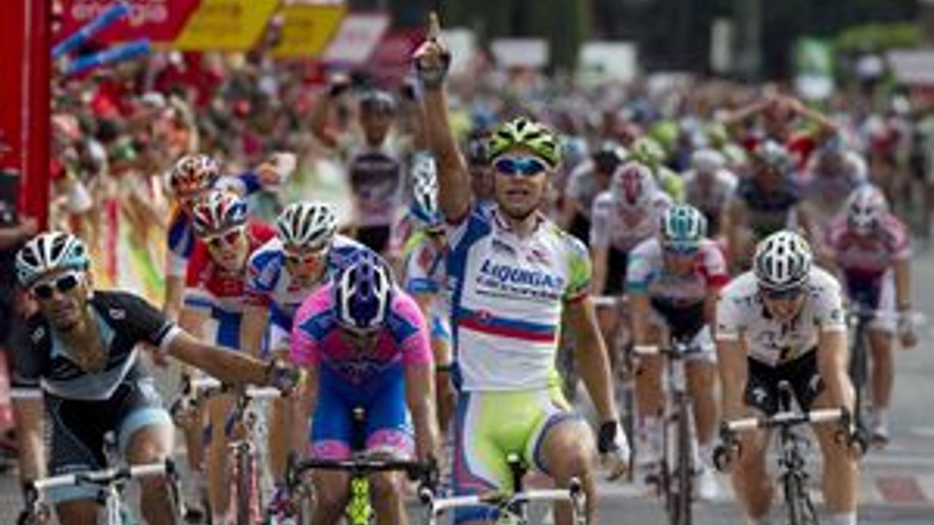 Peter Sagan po víťazstve v záverečnej etape na Vuelte.