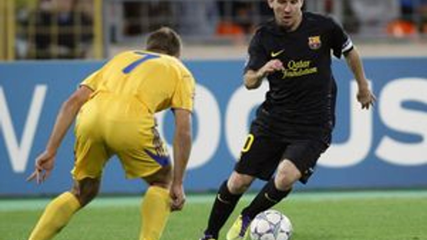 Messi (vpravo) exceloval i v stredu v Lige majstrov proti Bate Borisov.