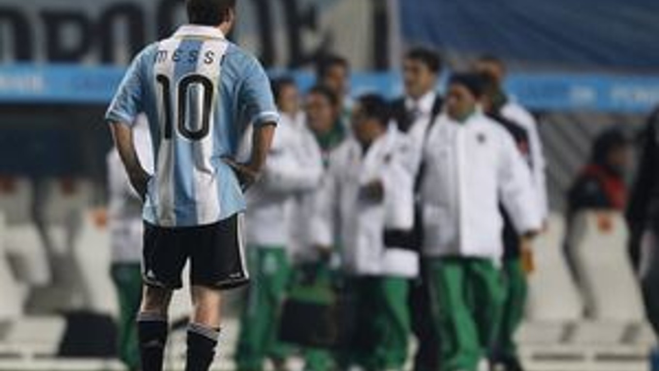 Sklamaný Messi.