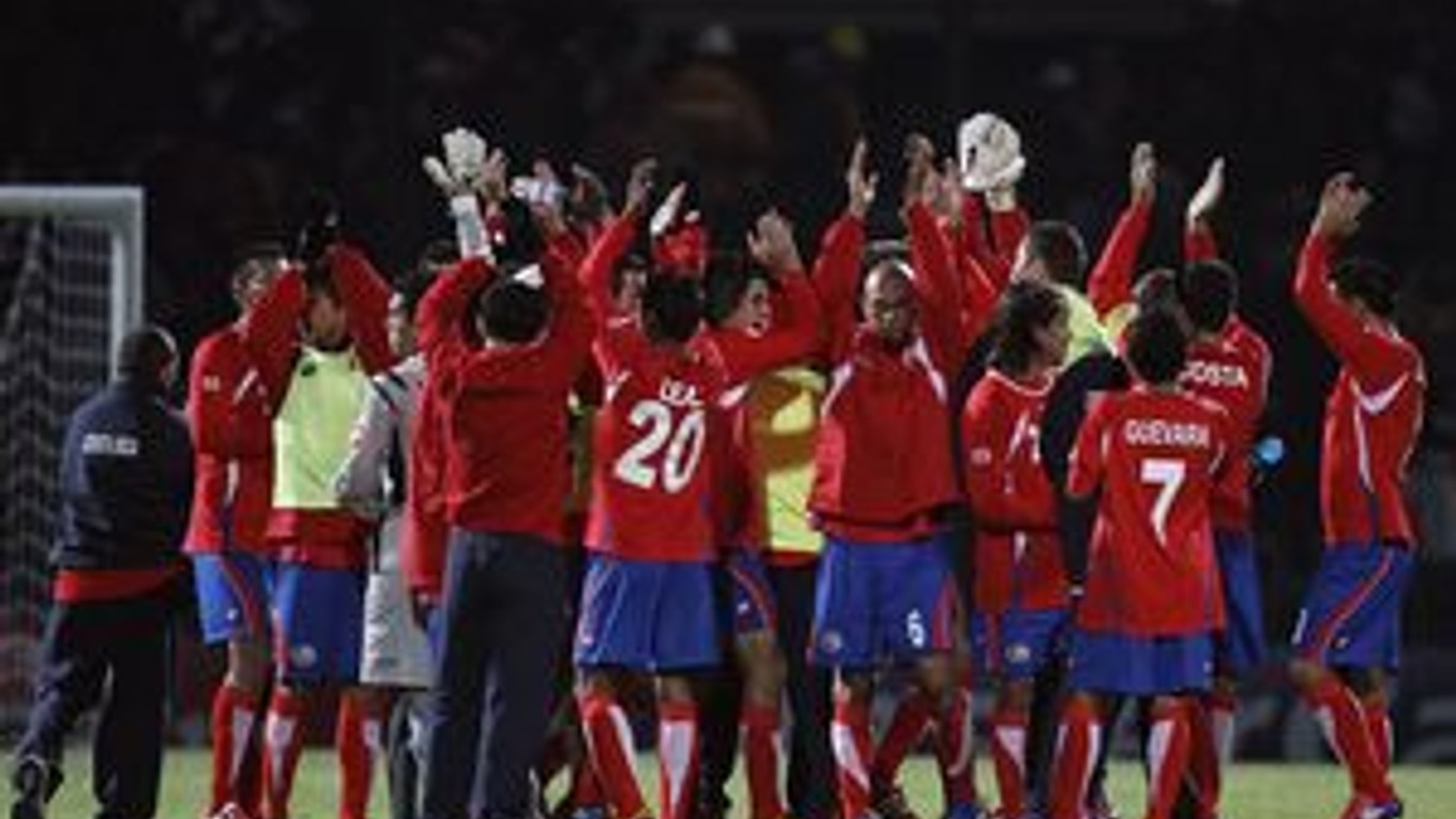 Kostarická radosť po výhre nad Bolíviou.