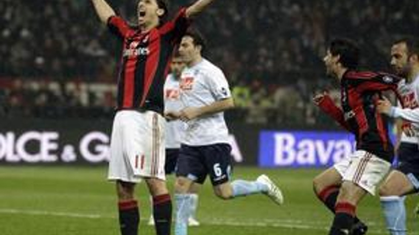 Jeden z troch gólov AC Milána strelil Zlatan Ibrahimovič.