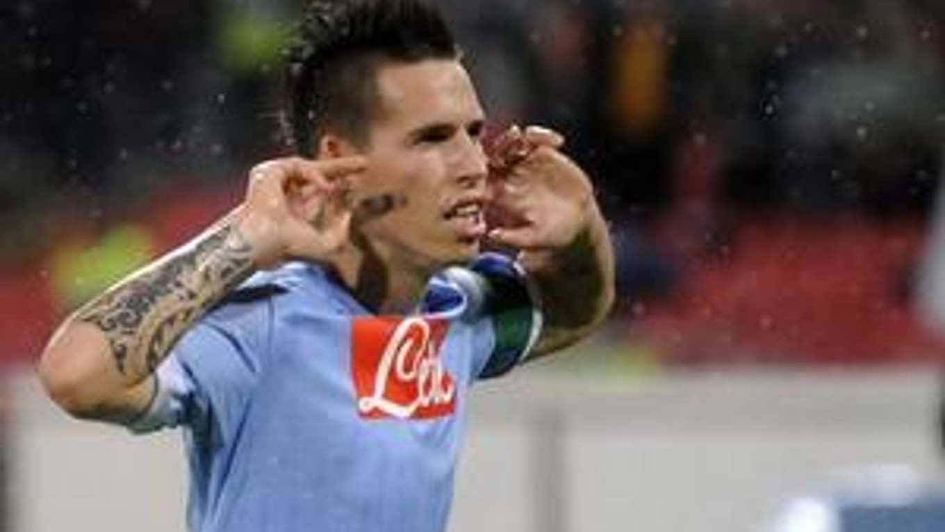 Marek Hamšík oslavuje jeden zo svojich gólov.