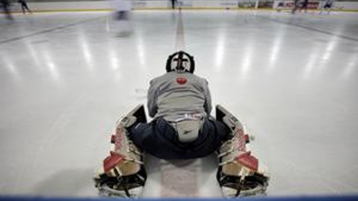 Tréning slovenskej hokejovej reprezentácie do 20 rokov v Hamuliakove.