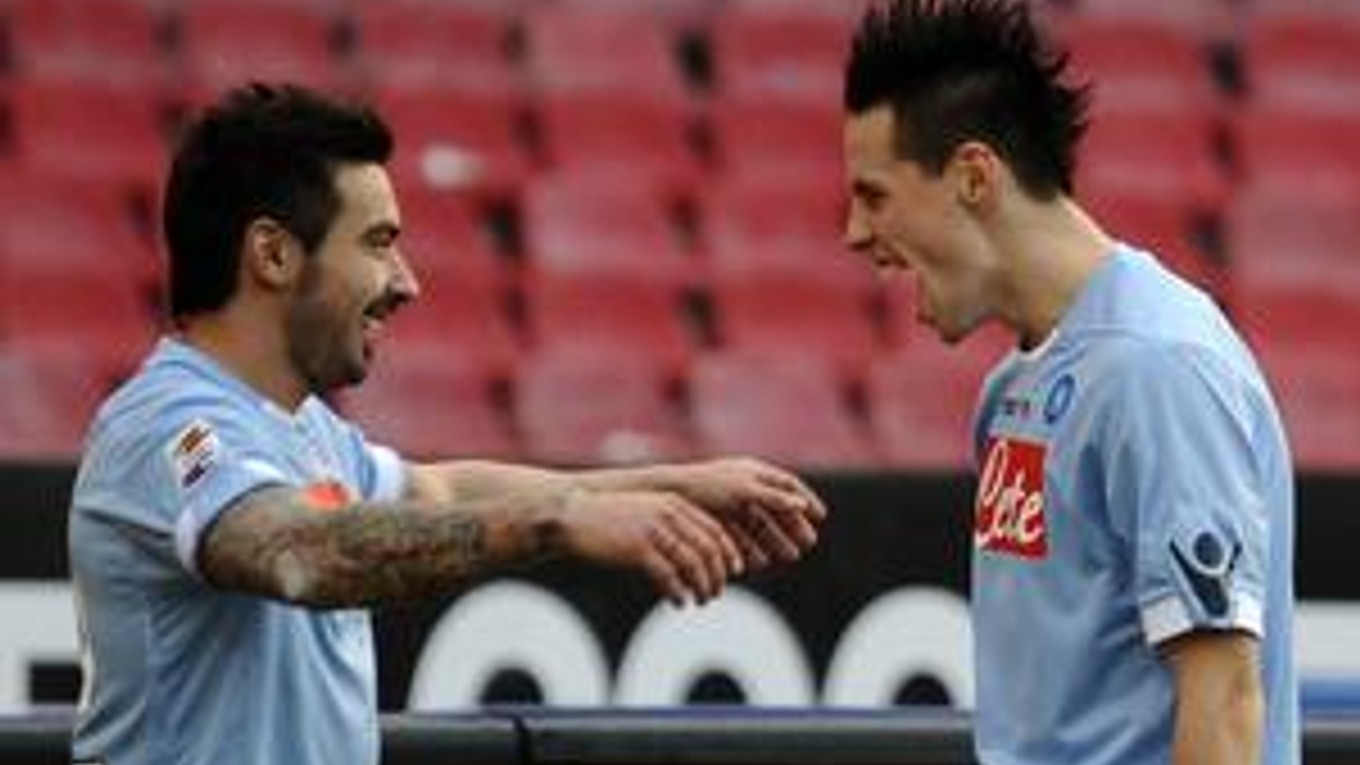 Marek Hamšík (vpravo) Ezequiel Lavezzi.