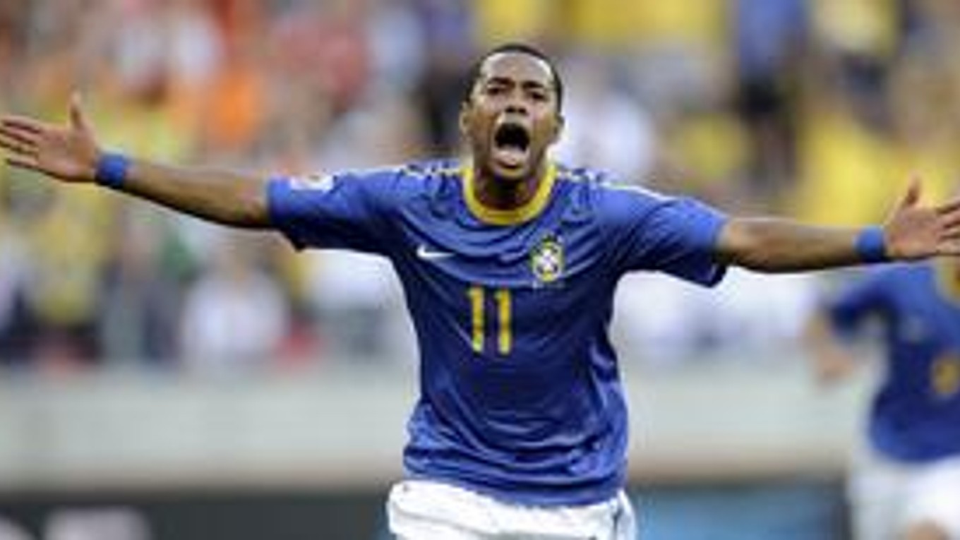 Robinho v drese brazílskej reprezentácie.