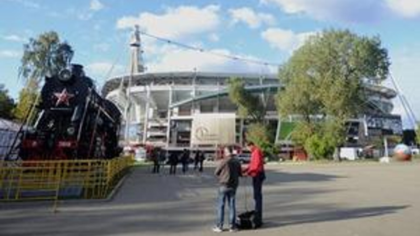 Štadión Lokomotiv Moskva, kde v utorok odohrá slovenská futbalová reprezentácia svoj druhý zápas v kvalifikačnej B-skupine EURO 2012 proti domácemu výberu Ruska.