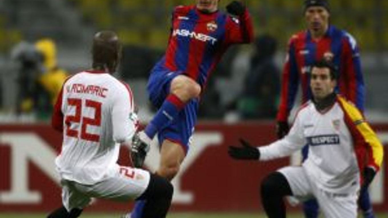 Prvý duel medzi CSKA a Sevillou sa skončil v Moskve nerozhodne.