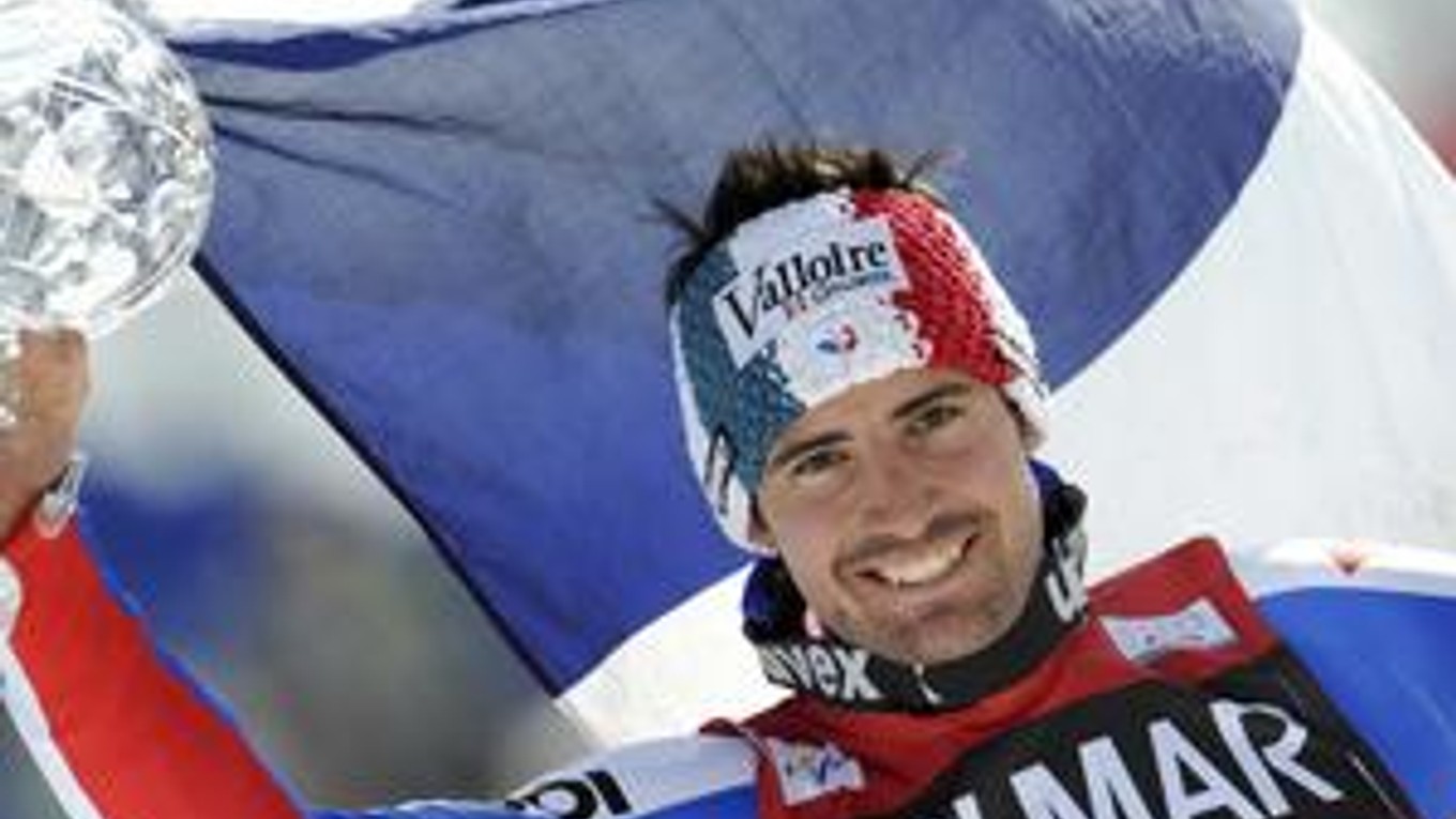 Víťaz malého krištáľového glóbusu za slalom Francúz Jean-Baptiste Grange.