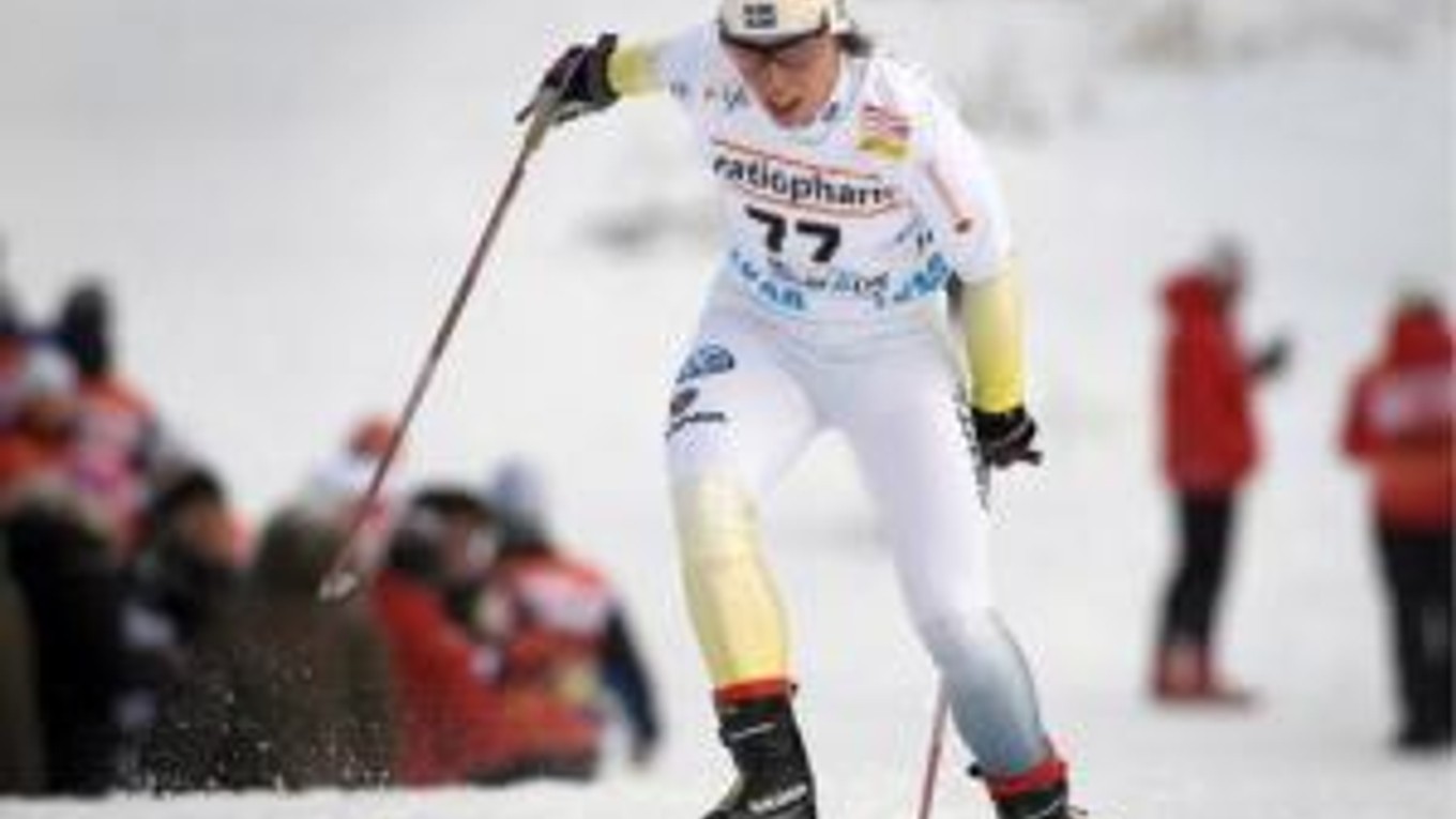 Švédka Charlotte Kallová počas pretekov v Gällivare.