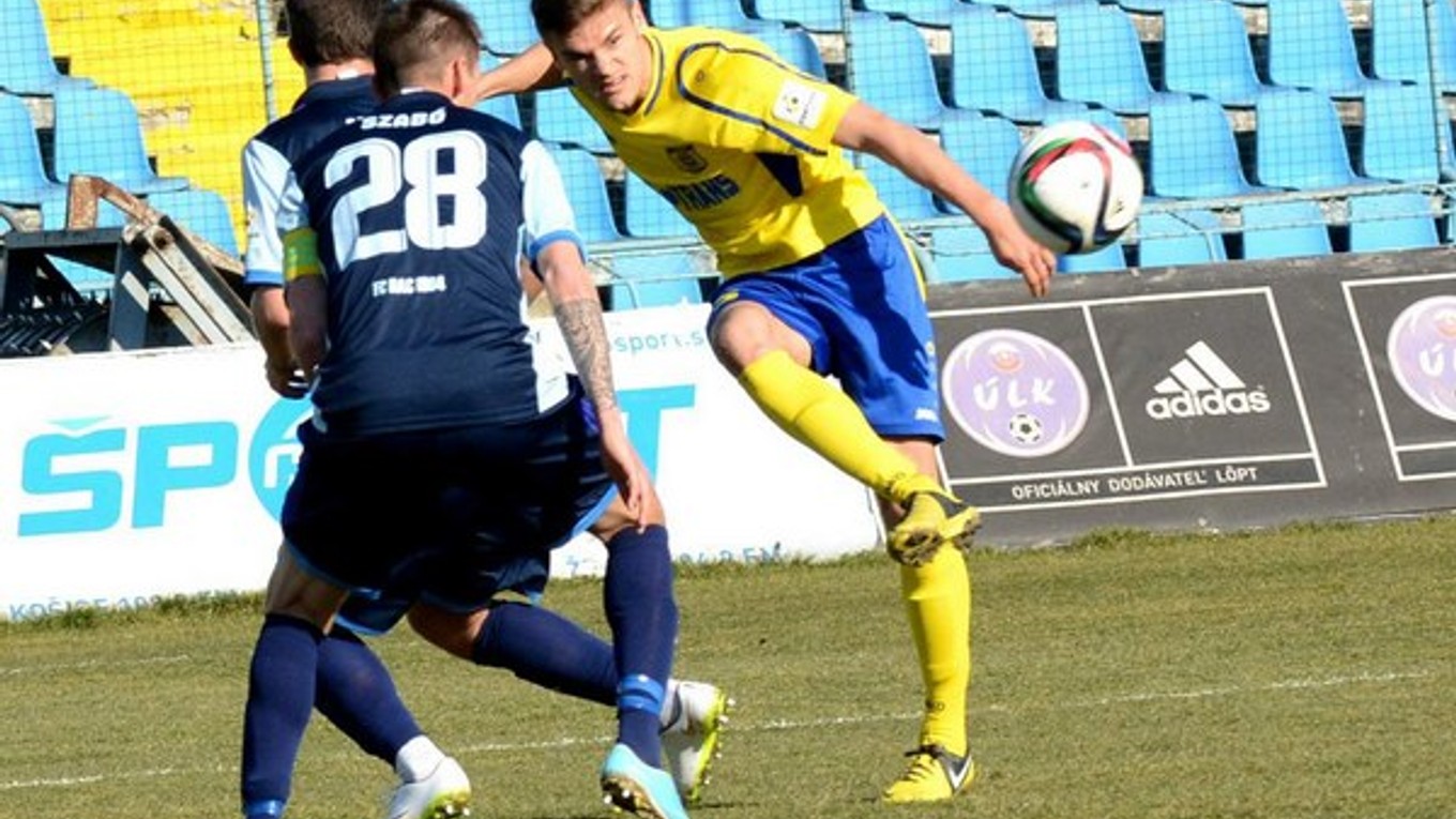 Tomáš Huk v pohárovom zápase s Dunajskou Stredou.