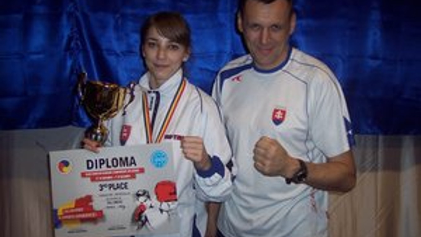 Veronika Petríková a jej tréner Peter Bonk.