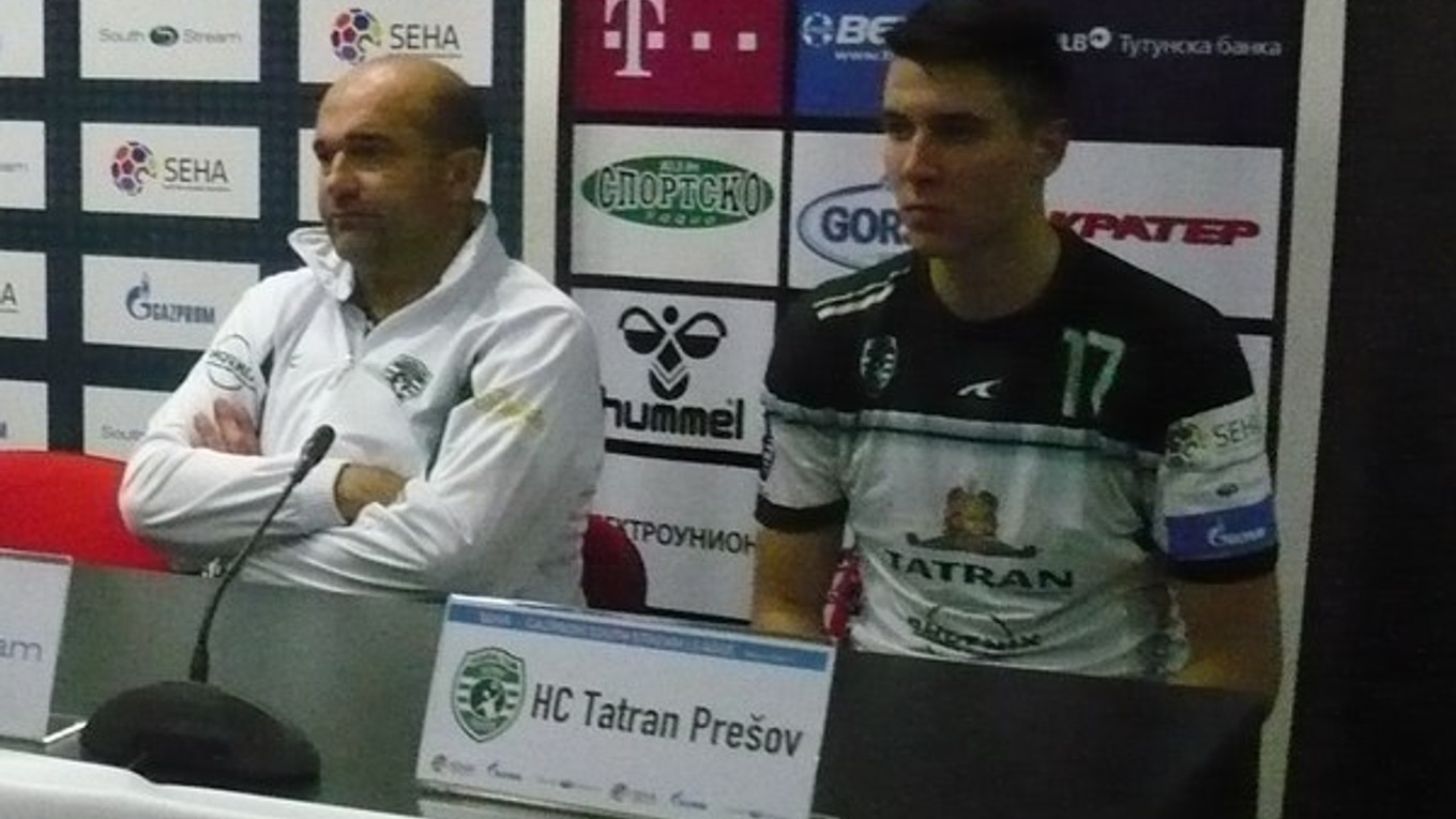 Tréner Peter Dávid a Lukáš Urban.