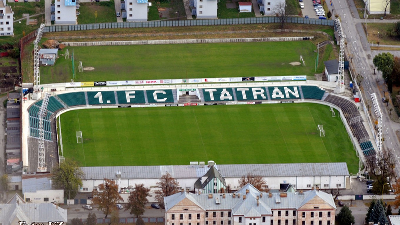 Futbalový štadión. Do začiatku výstavby ho bude užívať 1.FC Tatran.